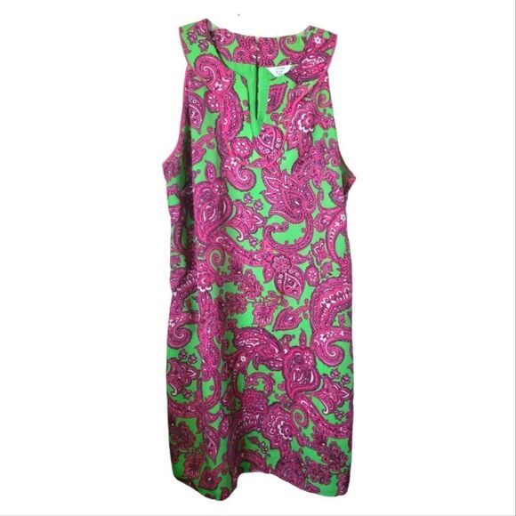 Like New Crown & Ivy Pink Green Paisley Sheath Dress - Picture 7 of 9